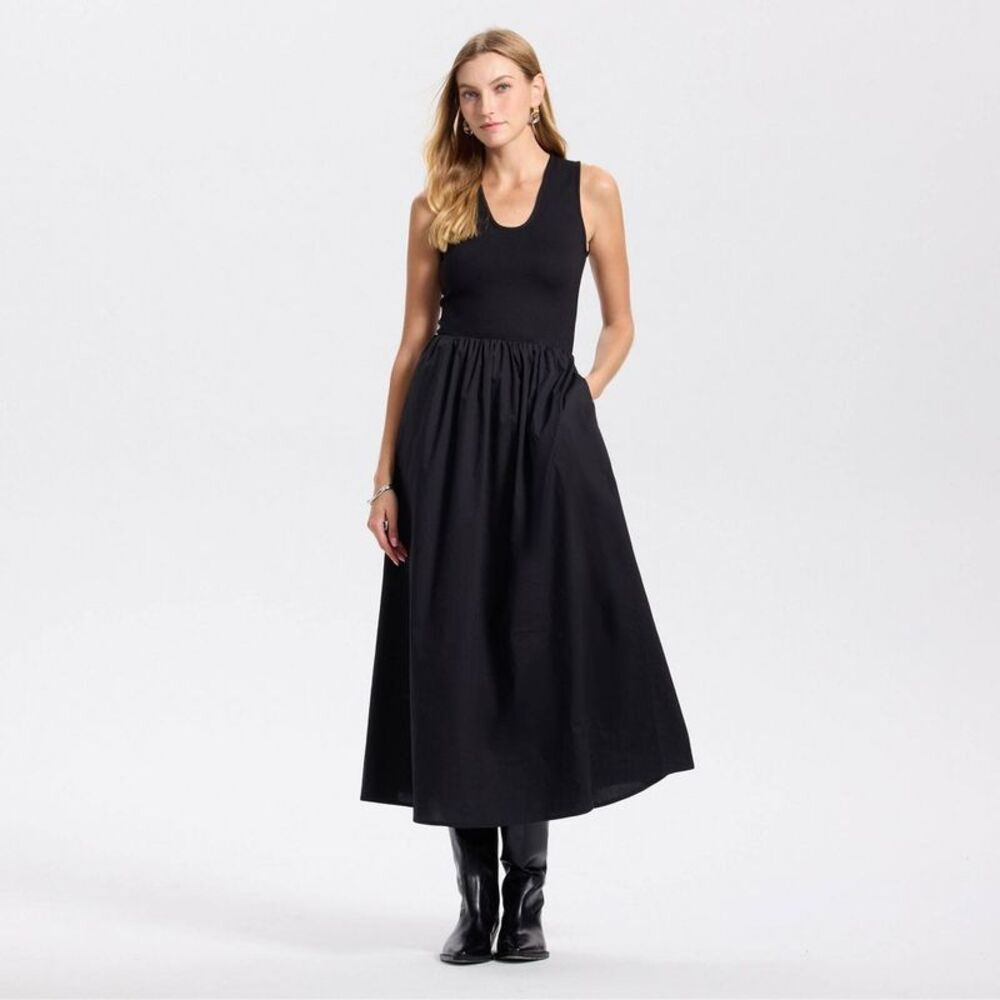 Women's Midi A-Line Dress - A New Day Black M